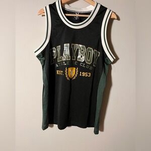 PLAYBOY Black and Gold Mesh Jersey